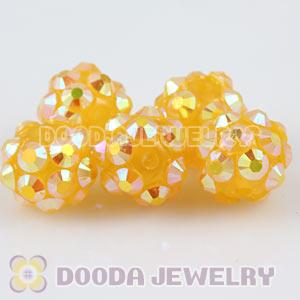 8mm Yellow Rhinestone Basketball Wives Resin Pave Beads Wholesale 