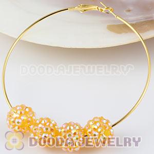12mm Rhinestone Basketball Wives Yellow Resin Pave Beads Wholesale 