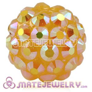 Wholesale 12mm Basketball Wives Yellow Resin Beads 