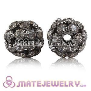 Wholesale 14mm Alloy Black Basketball Wives Crystal Earring Beads 