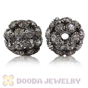 14mm Alloy Black Basketball Wives Crystal Beads Wholesale 