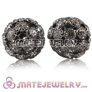 Wholesale 16mm Alloy Black Basketball Wives Crystal Earring Beads 