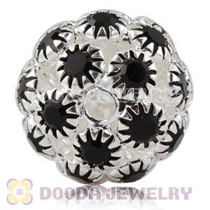 16mm Alloy Basketball Wives Black Crystal Beads Wholesale 