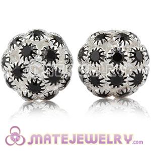 Wholesale 16mm Alloy Basketball Wives Black Crystal Earring Beads 