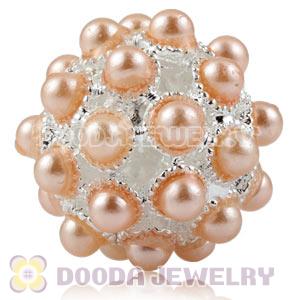 16mm Alloy Basketball Wives Beads With ABS Pearl Wholesale 