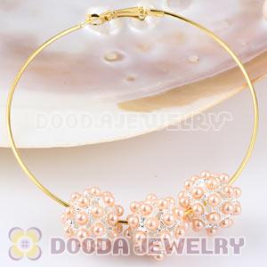 16mm Alloy Basketball Wives Beads With ABS Pearl Wholesale 