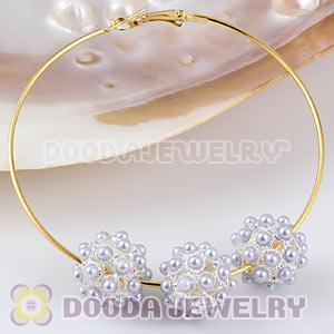 16mm Alloy Basketball Wives Beads With ABS Pearl Wholesale 