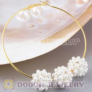 16mm Alloy Basketball Wives Beads With White ABS Pearl Wholesale 