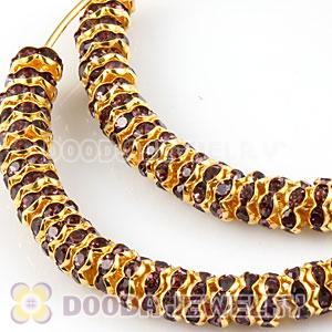 70mm Gold Basketball Wives Crystal Spacer Hoop Earrings Wholesale 