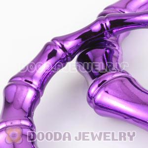 Wholesale 80mm Purple Basketball Wives Bamboo Hoop Earrings 