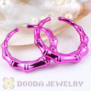 Wholesale 80mm Peach Basketball Wives Bamboo Hoop Earrings 
