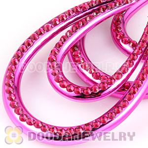Cheap 50×70mm Red Basketball Wives Bamboo Crystal Hoop Earrings Wholesale
