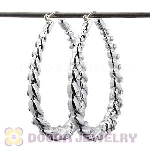 Cheap 50×70mm Basketball Wives Bamboo Crystal Hoop Earrings Wholesale