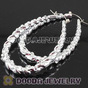 Cheap 50×70mm Basketball Wives Bamboo Crystal Hoop Earrings Wholesale
