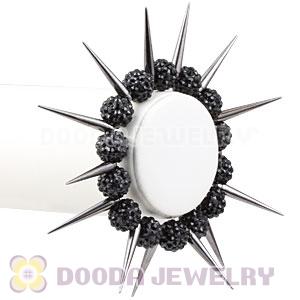 12mm Black Resin Beads Basketball Wives Inspired Spike Bracelets Wholesale