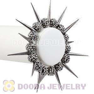 12mm Grey Resin Beads Basketball Wives Inspired Spike Bracelets Wholesale