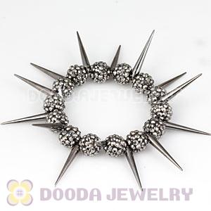 12mm Grey Resin Beads Basketball Wives Inspired Spike Bracelets Wholesale