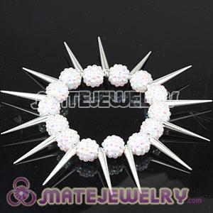 Wholesale 12mm White Resin Beads Basketball Wives Spike Bracelets Cheap 