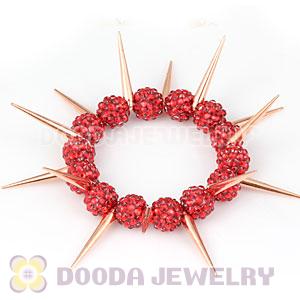 Basketball Wives Bracelets With 12mm Red Resin Beads And Spike Beads