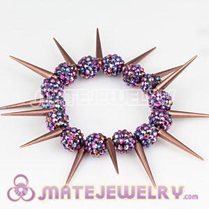 Wholesale 12mm Purple Resin Beads Basketball Wives Spike Bracelets Cheap 