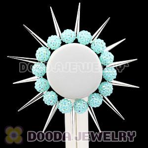 12mm Blue Resin Beads Basketball Wives Inspired Spike Bracelets Wholesale