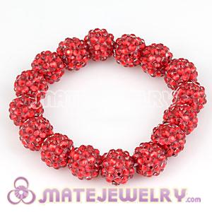 Wholesale Basketball Wives Bracelet With 12mm Red Resin Beads 
