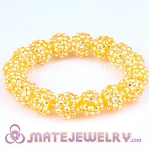 Wholesale Basketball Wives Bracelets With 12mm Yellow Resin Beads 