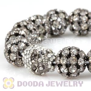 14mm Black Rhinestone Basketball Wives Bracelets With Skull Wholesale