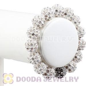 14mm White Rhinestone Basketball Wives Bracelets With Skull Wholesale