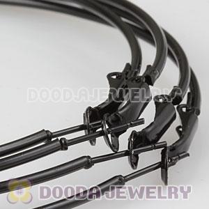 80mm Black Plated Basketball Wives Plain Hoop Earrings Wholesale