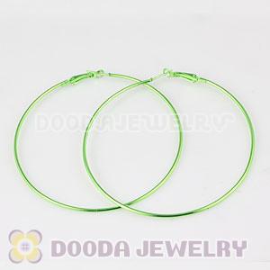 80mm Plated Green Basketball Wives Plain Hoop Earrings Wholesale