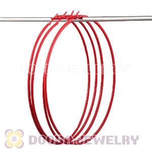 80mm Plated Red Basketball Wives Plain Hoop Earrings Wholesale