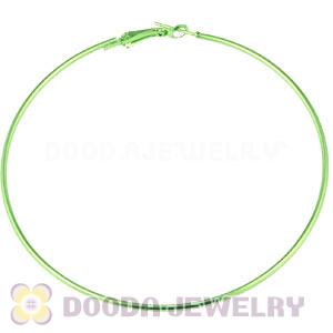 90mm Green Plated Basketball Wives Plain Hoop Earrings Wholesale