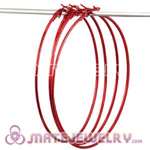 Wholesale 90mm Red Plated Basketball Wives Plain Hoop Earrings