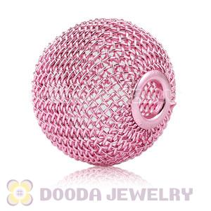 25mm Basketball Wives Wire Pink Mesh Balls Beads Wholesale 