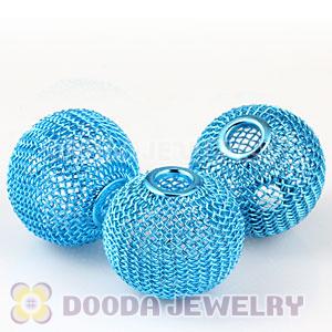 25mm Basketball Wives Wire Blue Mesh Balls Beads Wholesale 