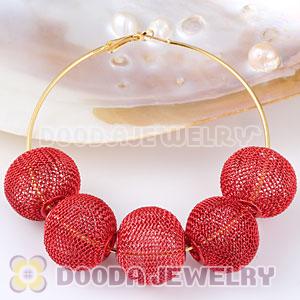 25mm Red Basketball Wives Wire Mesh Balls Beads Wholesale 