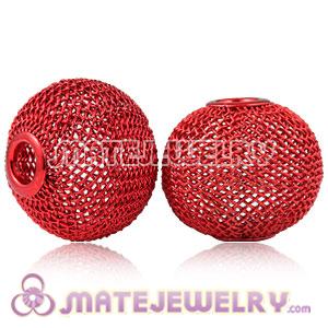 25mm Red Wire Mesh Ball Beads For Basketball Wives Hoop Earrings