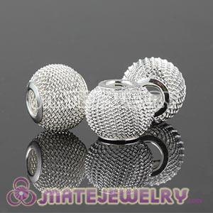 14mm Basketball Wives Silver Mesh Beads For Hoop Earrings