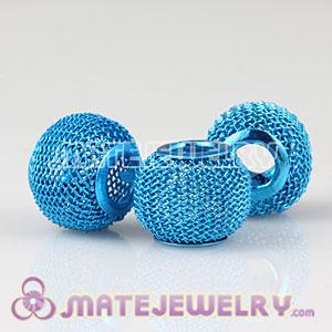 14mm Basketball Wives Blue Mesh Beads For Hoop Earrings
