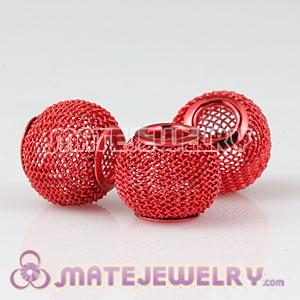 14mm Basketball Wives Red Mesh Beads For Hoop Earrings