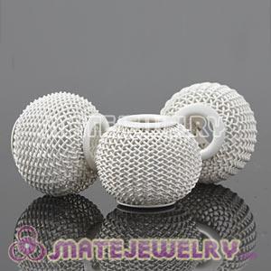 Wholesale 18mm White Basketball Wives Mesh Beads For Hoop Earrings 