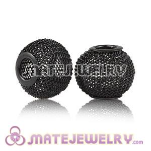 Wholesale 18mm Black Basketball Wives Mesh Beads For Hoop Earrings 