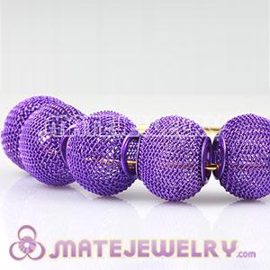 Wholesale 18mm Purple Basketball Wives Mesh Beads For Hoop Earrings 