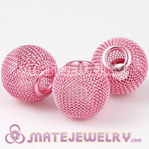 Wholesale 20mm Pink Basketball Wives Mesh Beads For Hoop Earrings 