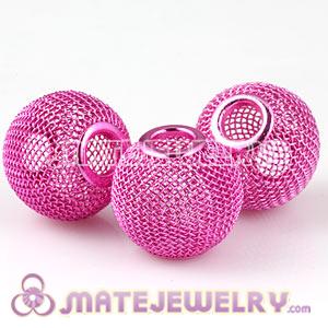 Wholesale 20mm Magenta Basketball Wives Mesh Beads For Hoop Earrings 