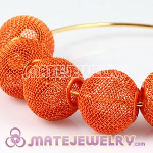 Wholesale 20mm Orange Basketball Wives Mesh Ball Beads 