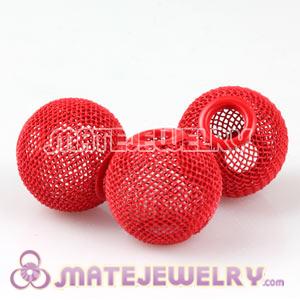 Wholesale 20mm Red Basketball Wives Mesh Ball Beads 