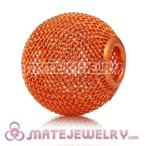 Wholesale 25mm Orange Basketball Wives Mesh Ball Beads 