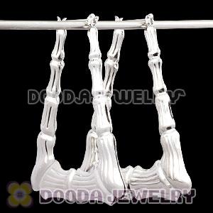 50×60mm Platinum Plated Basketball Wives Bamboo Door Knocker Earrings 